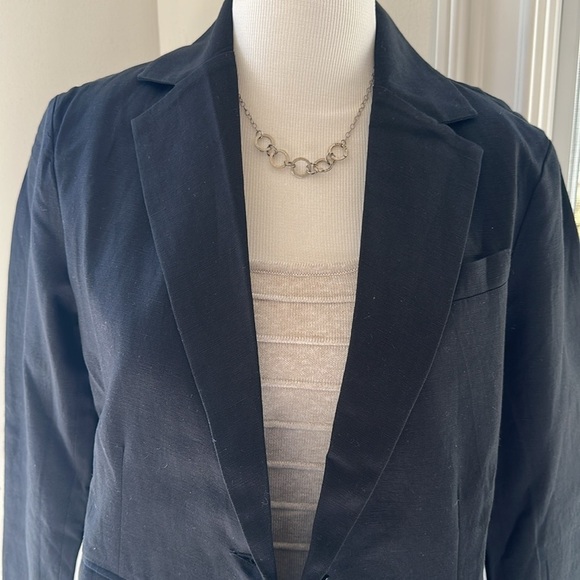 NWT Amour Vert Slim Tobie Cotton/linen Black Blazer, Small - Picture 2 of 6